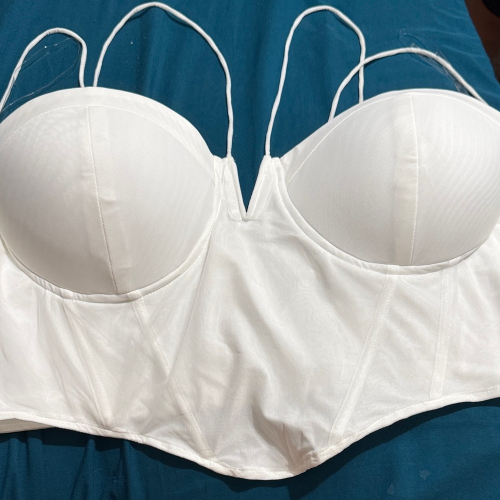 Fashion Nova White Bustier Bra